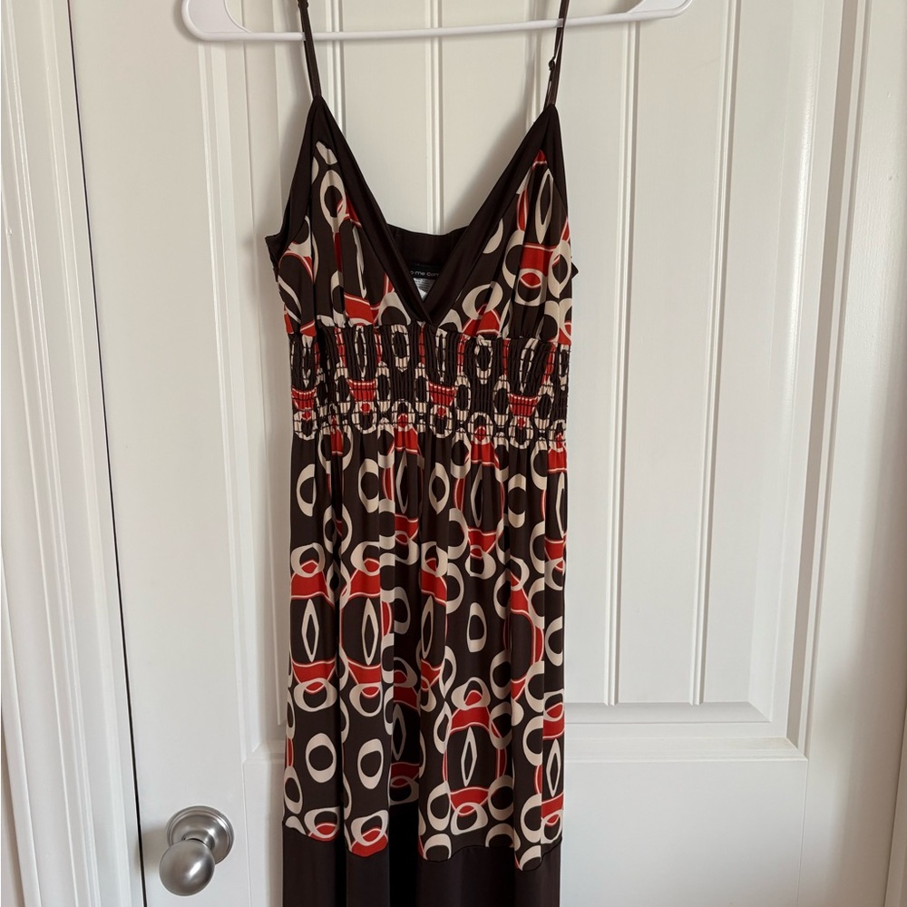 70’s Vibe Geometric Print Slip Dress Retro Fun Funky Bold